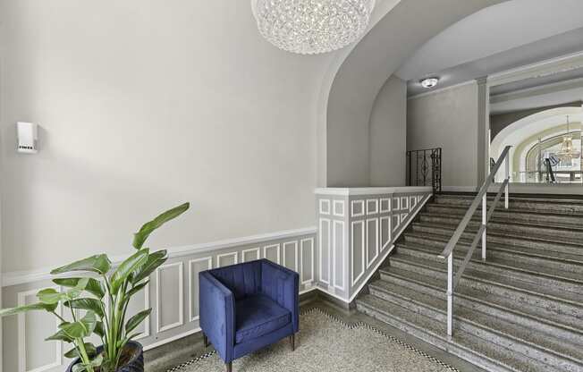 a view of the lobby from the landing at Charbern Apartment Homes, Washington