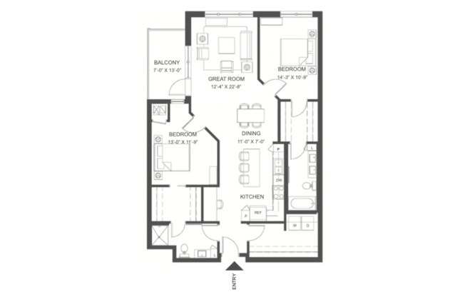 2 beds, 2 baths, 1,320 sqft, $3,195, Unit 304