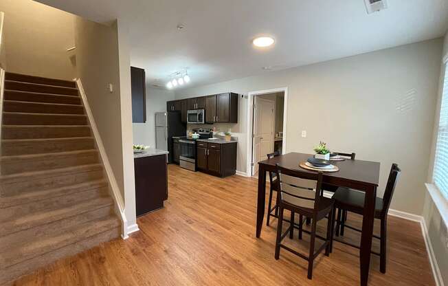 Townhouse entry and dining area at Oasis at Cedar Branch in Wilmington, NC