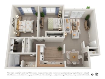 2 beds, 1 bath, 875 sqft, $1,845