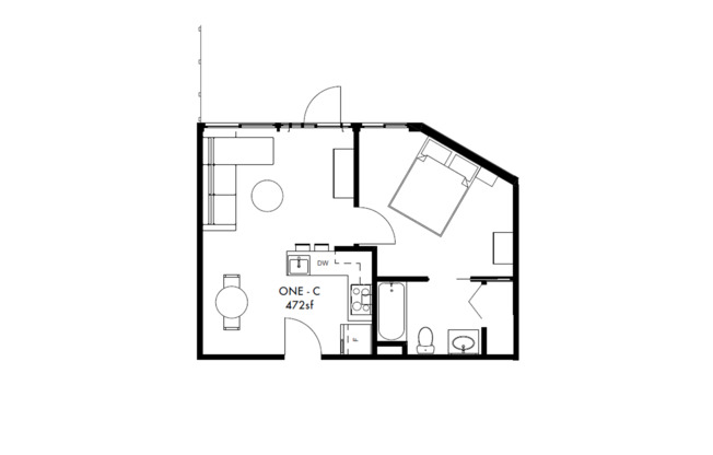 1 bed, 1 bath, 472 sqft, $1,300, Unit 10