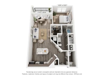 1 bed, 1 bath, 856 sqft, $1,697