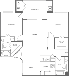 2 beds, 2 baths, 1,042 sqft, $2,742