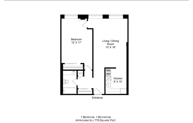 1 bed, 1 bath, 770 sqft, $1,950, Unit 207