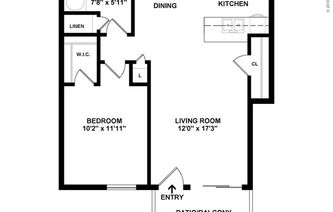 1 bed, 1 bath, 635 sqft, $2,726