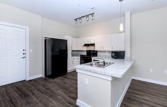 Apartments for Rent in Leander TX - Hills at Leander Spacious Kitchen with Plenty of Counterspace, Fully Equipped with Black Appliances, and Much More