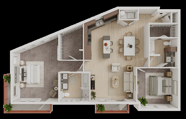 2 beds, 2 baths, 1,389 sqft, $2,500