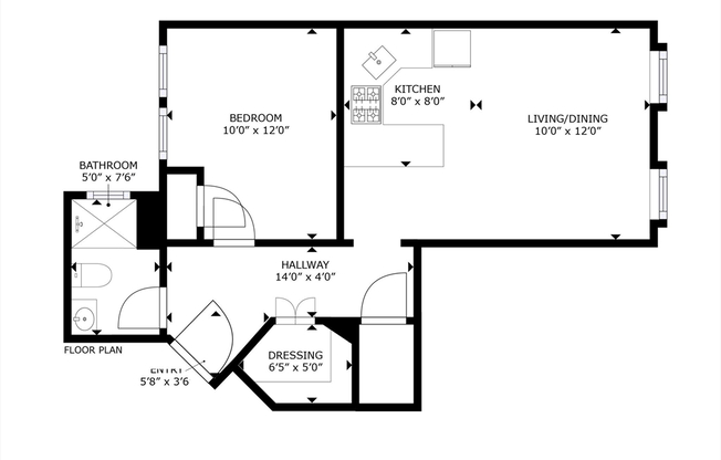 1 bed, 1 bath, 600 sqft, $3,600, Unit 5