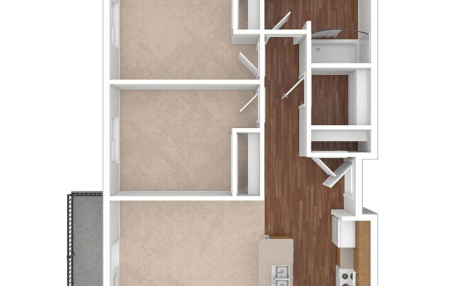 2 beds, 1 bath, 749 sqft, $1,281