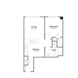 1 bed, 1 bath, 634 sqft, $1,488