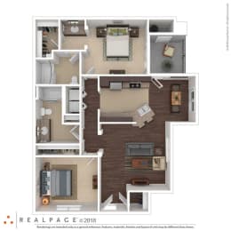 2 beds, 2 baths, 1,122 sqft, $1,599