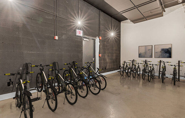 the residence apartments bikes in the lobby