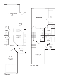 2 beds, 2.5 baths, 1,324 sqft, $2,644