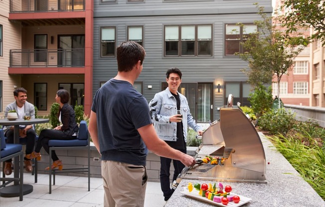 Elevated Courtyard with Grilling Stations at Nightingale.  Providence, RI 02903,