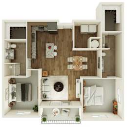 2 beds, 2 baths, 1,182 sqft, $1,650