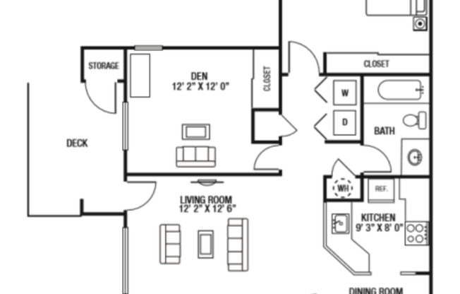 2 beds, 1 bath, 825 sqft, $1,640