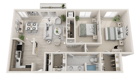 2 beds, 1 bath, 1,100 sqft, $1,344