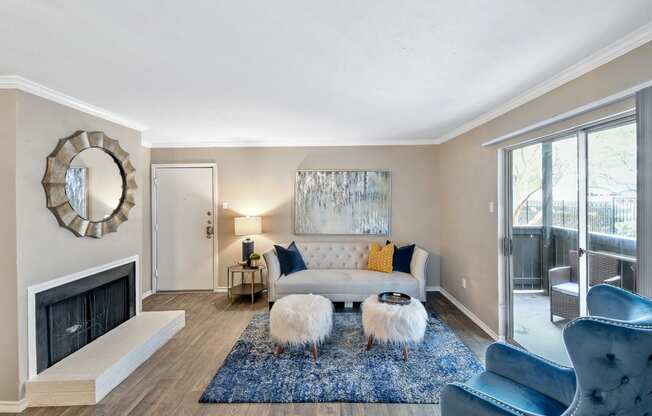 Model Living Room at Davenport Apartments in Dallas, TX