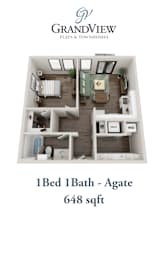 1 bed, 1 bath, 648 sqft, $2,110