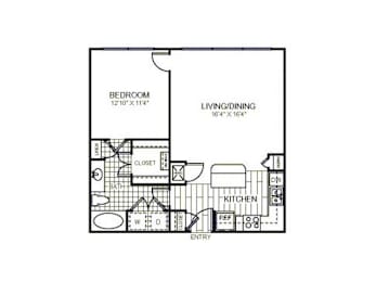 1 bed, 1 bath, 735 sqft, $1,090
