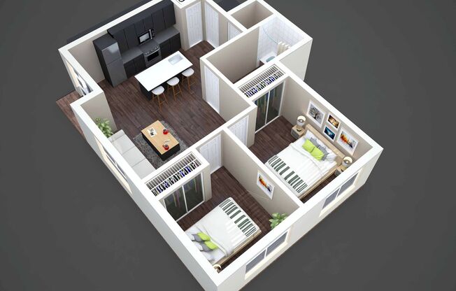 2 beds, 1 bath, 751 sqft, $1,995, Unit 203