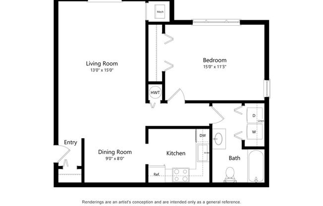 1 bed, 1 bath, 840 sqft, $1,170, Unit 3905 - 239