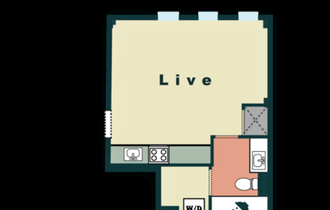 Studio, 1 bath, 460 sqft, $1,300, Unit 159-609