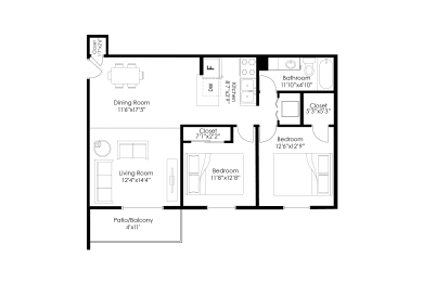 2 beds, 1 bath, 950 sqft, $1,310