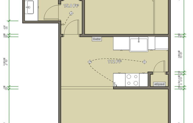 1 bed, 1 bath, 500 sqft, $2,575, Unit 3