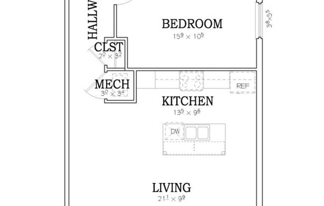 1 bed, 1 bath, $1,025, Unit 3A