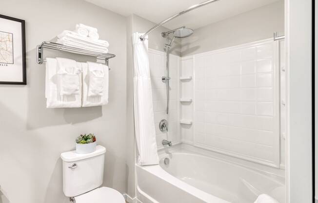 a bathroom with a shower and a toilet and a sink