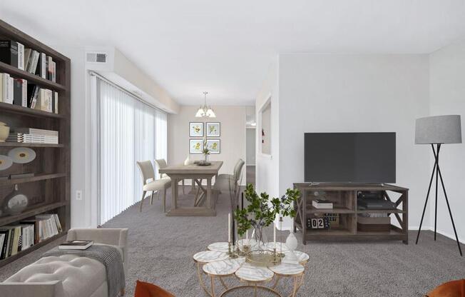 Living room area at Andrews Ridge Apartments, Suitland