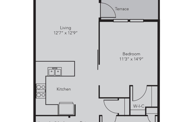 1 bed, 1 bath, 615 sqft, $1,525, Unit 3240-116