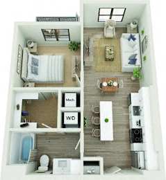 1 bed, 1 bath, 679 sqft, $1,487