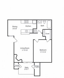 1 bed, 1 bath, $2,443