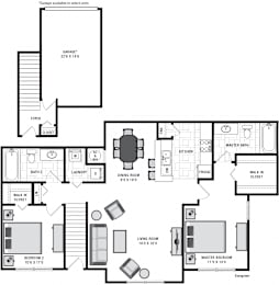 2 beds, 2 baths, 1,077 sqft, $1,977