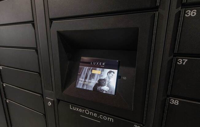 A luxury website is displayed on a screen.