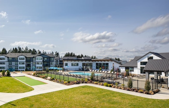 lodge and pool spring grounds view