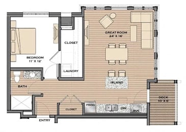 1 bed, 1 bath, 785 sqft, $1,621