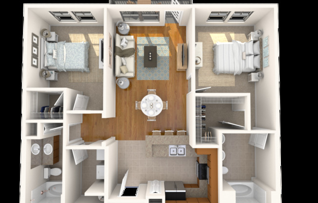 2 beds, 2 baths, 1,091 sqft, $1,797