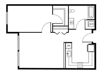 1 bed, 1 bath, 663 sqft, $1,742