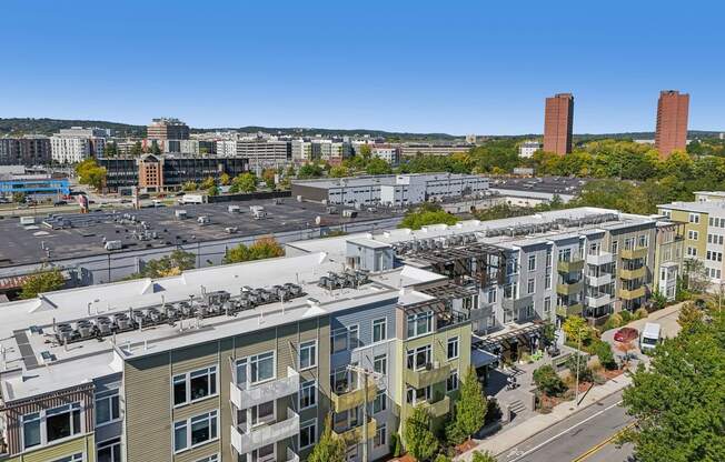 Cityscape with buildings at Park77 Apartments, Cambridge