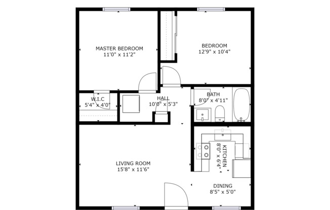 2 beds, 1 bath, 850 sqft, $1,420, Unit 101