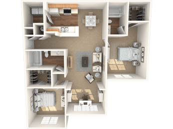 2 beds, 2 baths, 1,132 sqft, $1,485