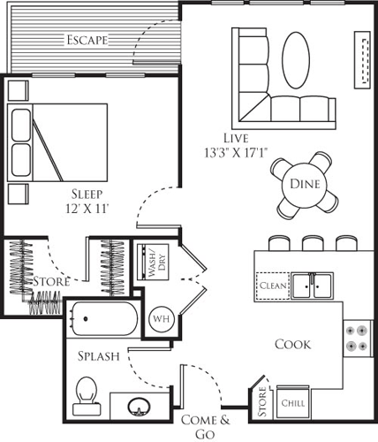 1 bed, 1 bath, 672 sqft, $2,384, Unit 216