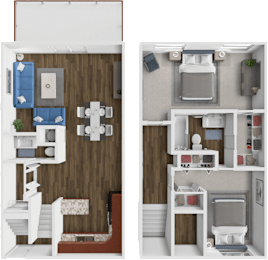 2 beds, 1.5 baths, 1,000 sqft, $1,379