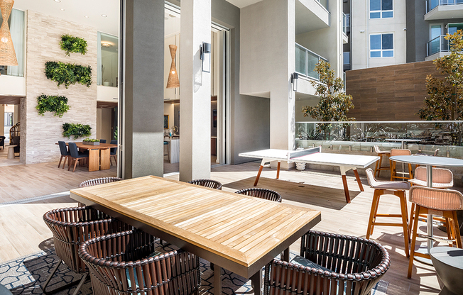 Enjoy a game of pingpong or unwind with friends at our outdoor lounge area