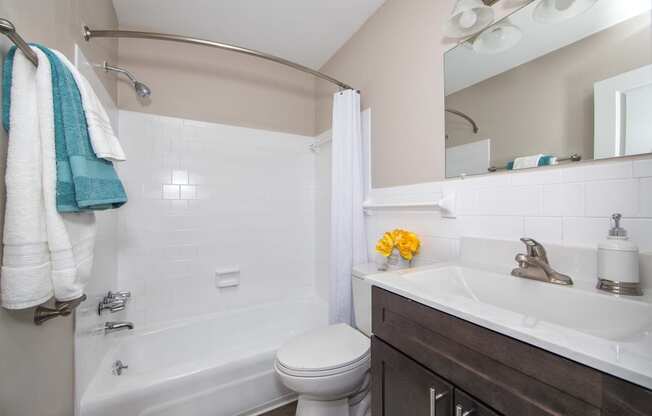 Renovated bathroom in Hampstead Heath Luxury Homes in Hampton VA