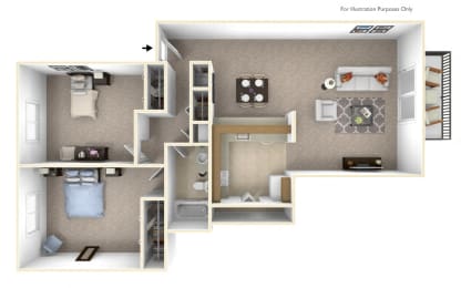 2 beds, 1 bath, 800 sqft, $1,406