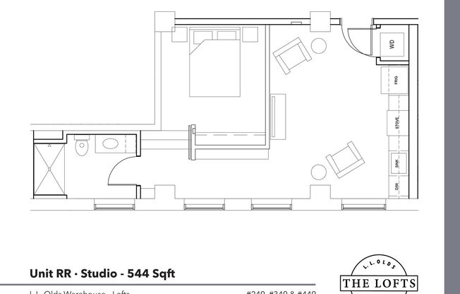 Studio, 1 bath, 544 sqft, $1,625, Unit 349